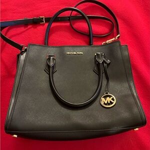 Michael Kors Black Leather Handbag Purse